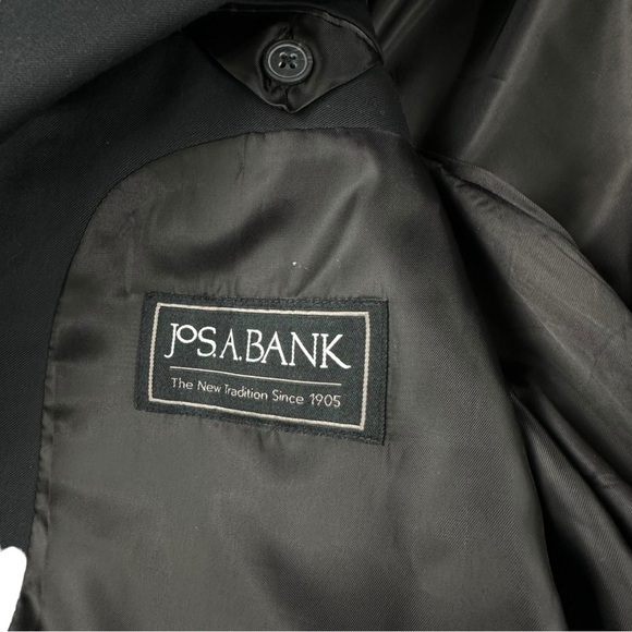 Jos A Bank Tailor Fit Mens Black 2 Button Suit Jacket Size 40L 100% Wool NWT - Picture 11 of 16